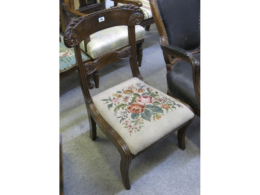 Appraisal: Regency mahogany dining chair cut down