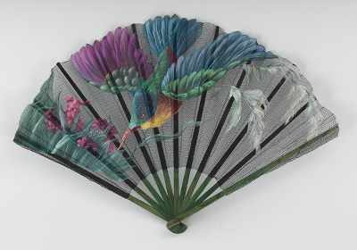 Appraisal: A Hand Painted Hand Fan Beautifully painted on thin silk