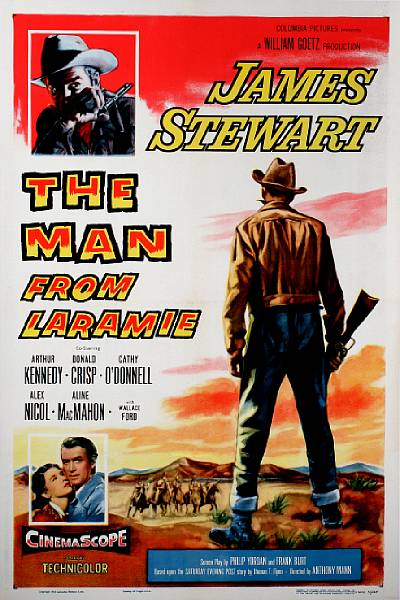 Appraisal: The Man from Laramie Columbia one-sheet condition A linen-backed x