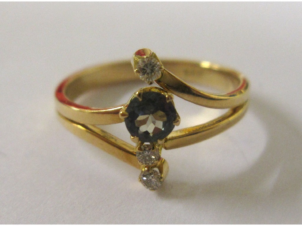 Appraisal: Fourteen carat gold alexandrite and diamond set dress ring