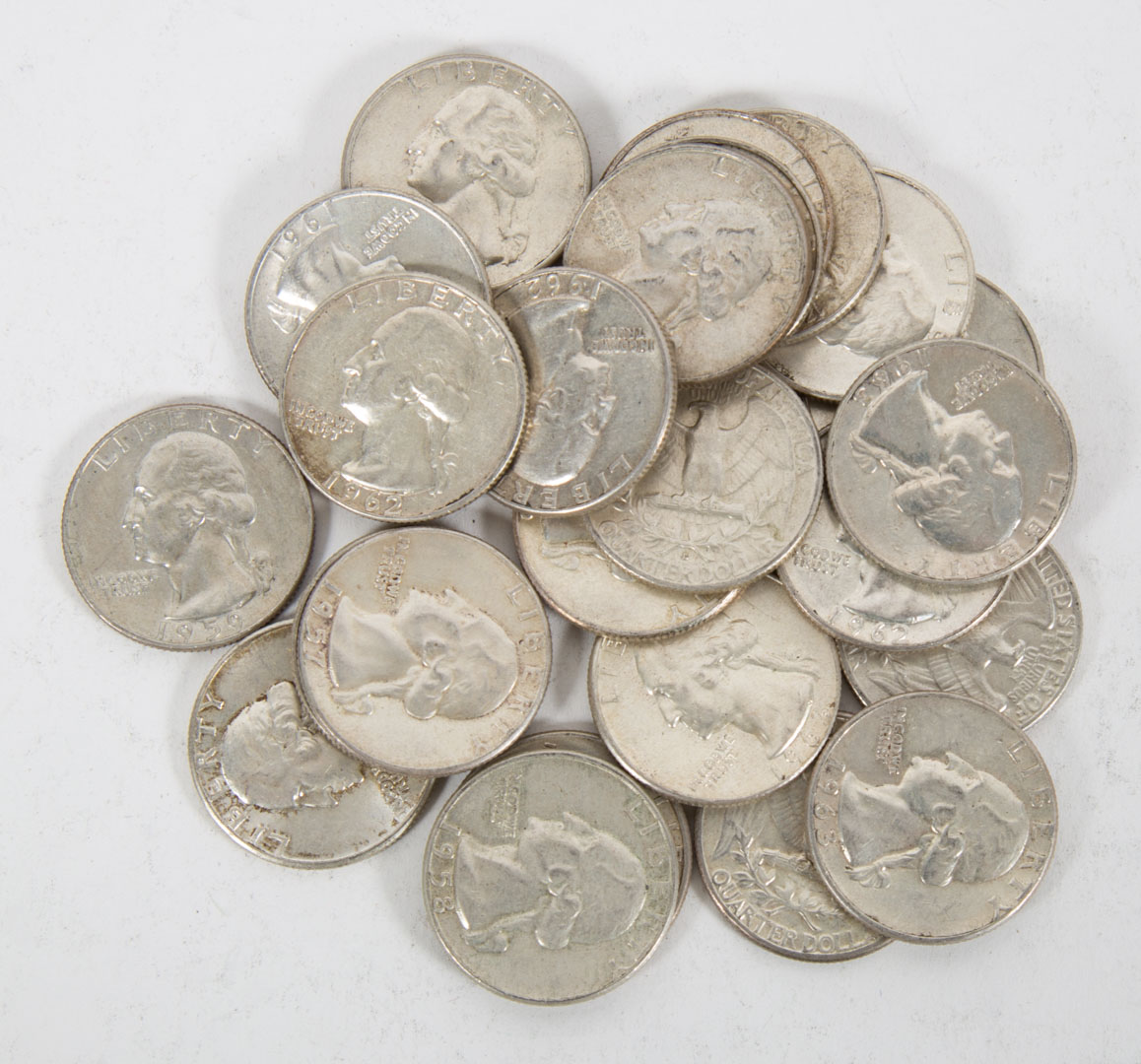 Appraisal: USA Washington Quarters - Twenty-five Washington silver quarters - Grades