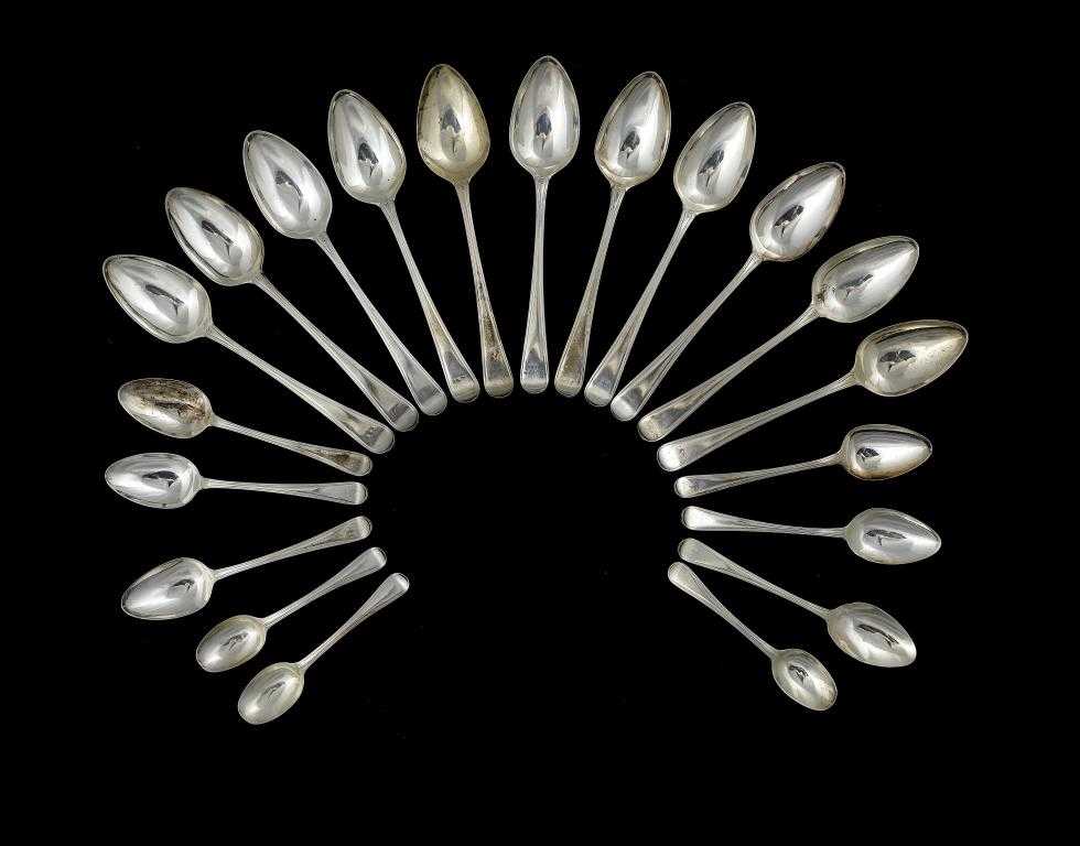 Appraisal: A SET OF ELEVEN GEORGE III TABLE SPOONS AND SIX