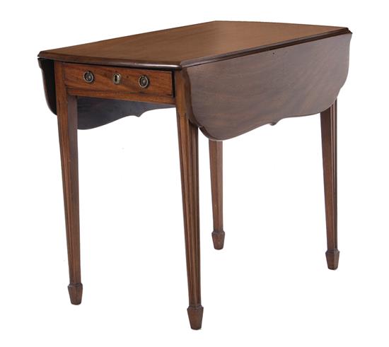 Appraisal: George III mahogany Pembroke table circa butterfly drop leaves drawer