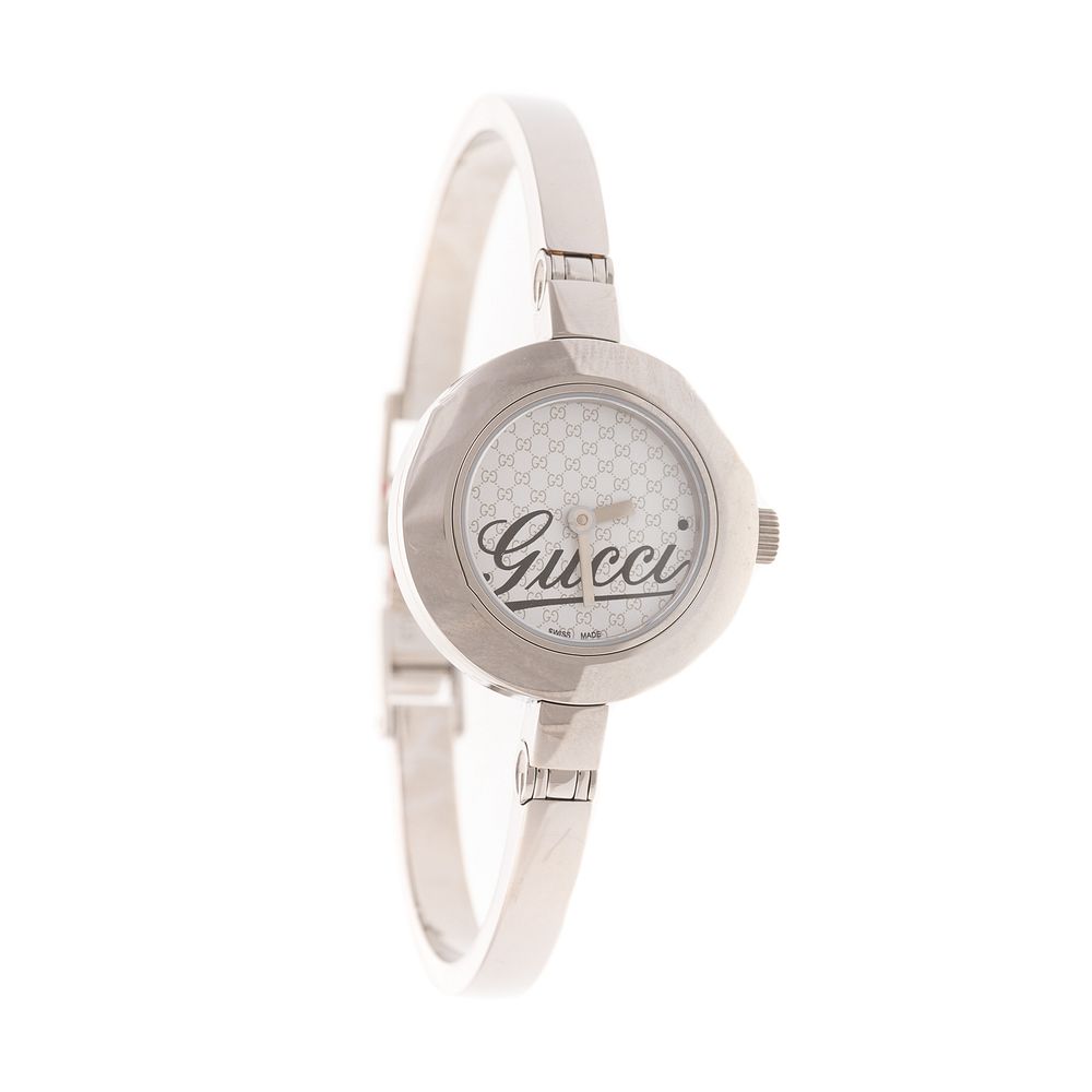 Appraisal: Gucci Lady's Bangle Watch with Box Papers Lady's Gucci stainless