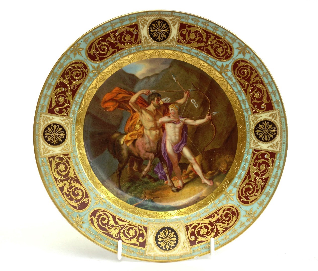 Appraisal: A Vienna style cabinet plate late th century painted with