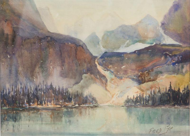 Appraisal: Fred Pye OH - Mountain Lake watercolor on paper signed