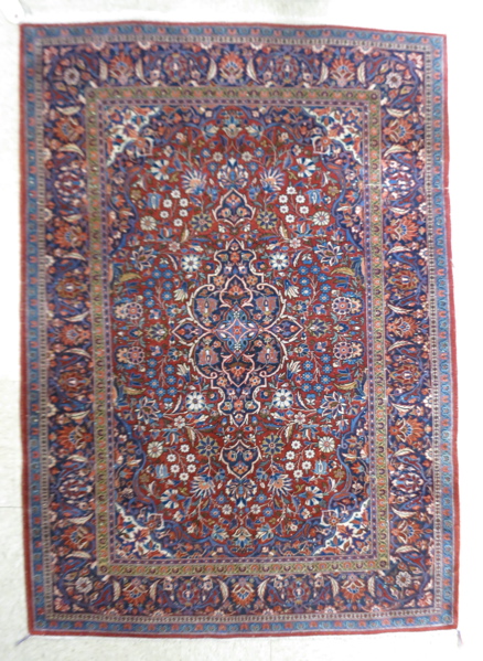 Appraisal: SEMI-ANTIQUE PERSIAN KASHAN AREA RUG Isfahan Province northwestern Iran c