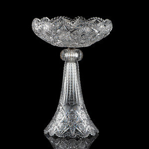 Appraisal: A Brilliant-Period Cut Glass Three-Part Compote Height inches Property from