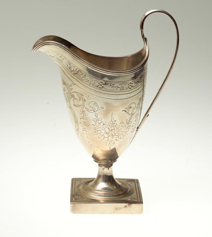 Appraisal: GEORGE III SILVER CREAM JUG PETER ANN BATEMAN LONDON of