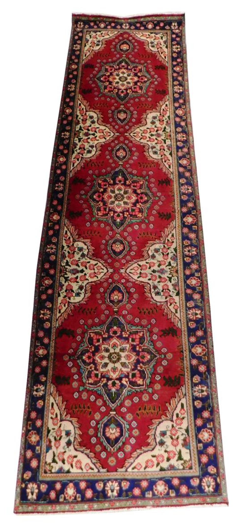 Appraisal: RUG Tabriz runner ' x ' hand-knotted wool on cotton