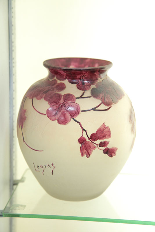 Appraisal: LEGRAS CAMEO GLASS VASE Bulbous form frosted glass vase with