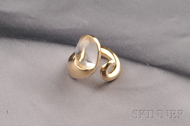 Appraisal: kt Gold and Rock Crystal Snake Ring Lalaounis the abstract