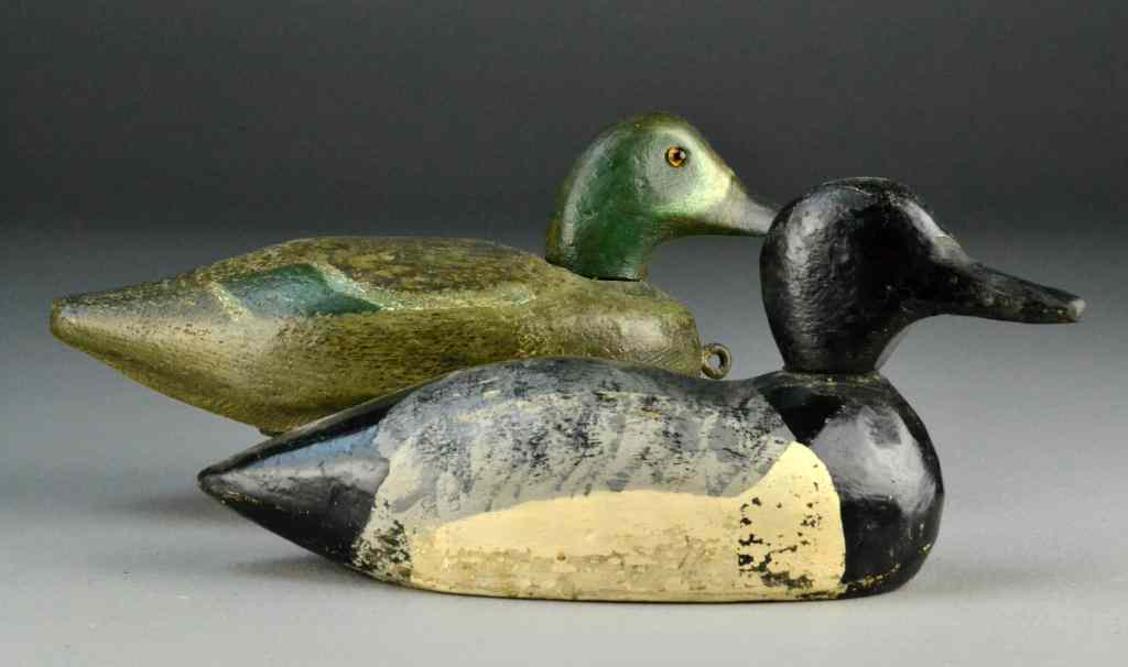 Appraisal: Wooden Duck Decoys - attributed to H HoeyBoth appear to