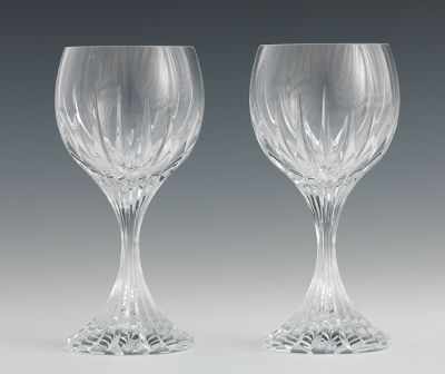 Appraisal: A Pair of Baccarat Massena Red Wine Goblets With a