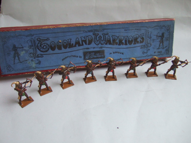 Appraisal: A Britains set Togoland warriers in the original Whissock box