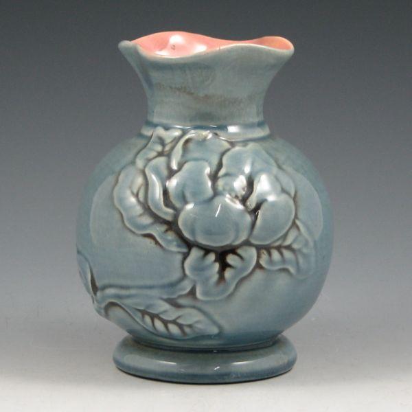 Appraisal: Red Wing vase with slate blue exterior and peach interior