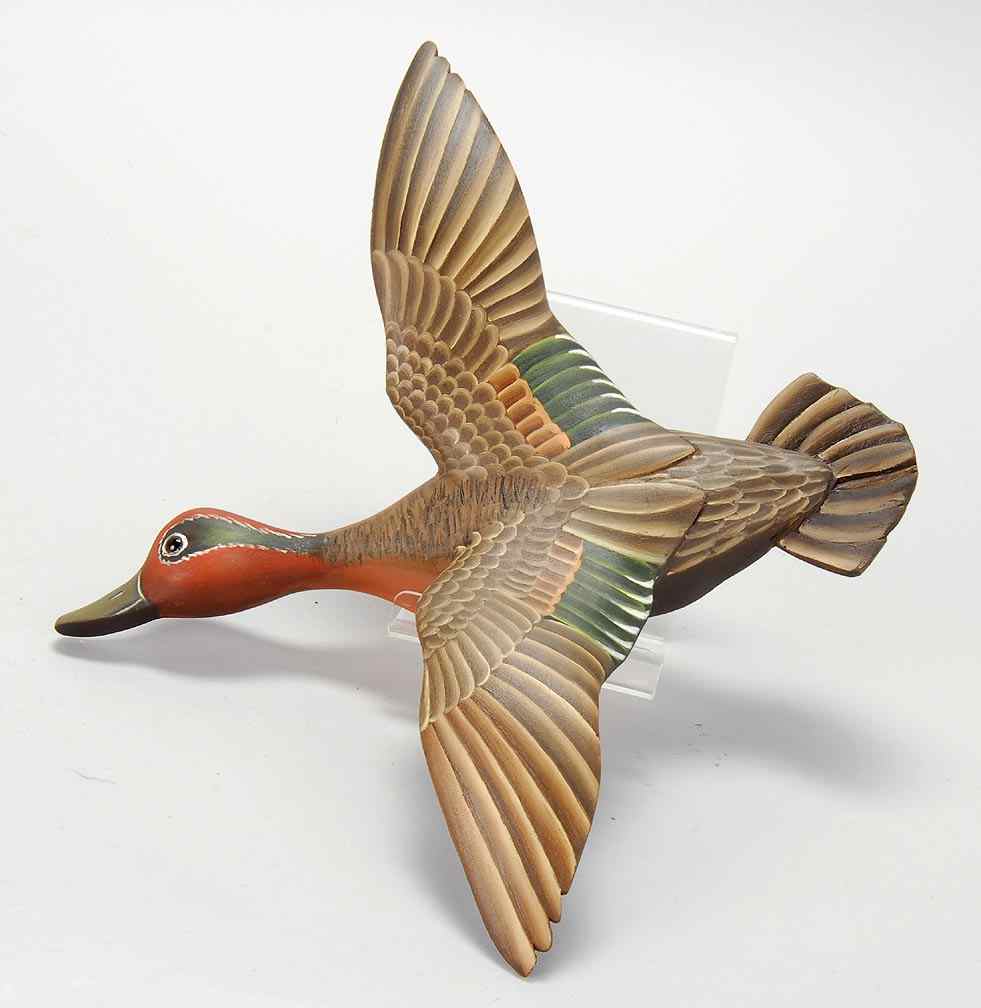 Appraisal: HALF-SIZE GREEN WING TEAL DRAKEBy Jerome Howes of Cape Cod