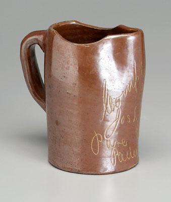 Appraisal: Paducah Kentucky stoneware pitcher incised Compliments of Jos L Friedman