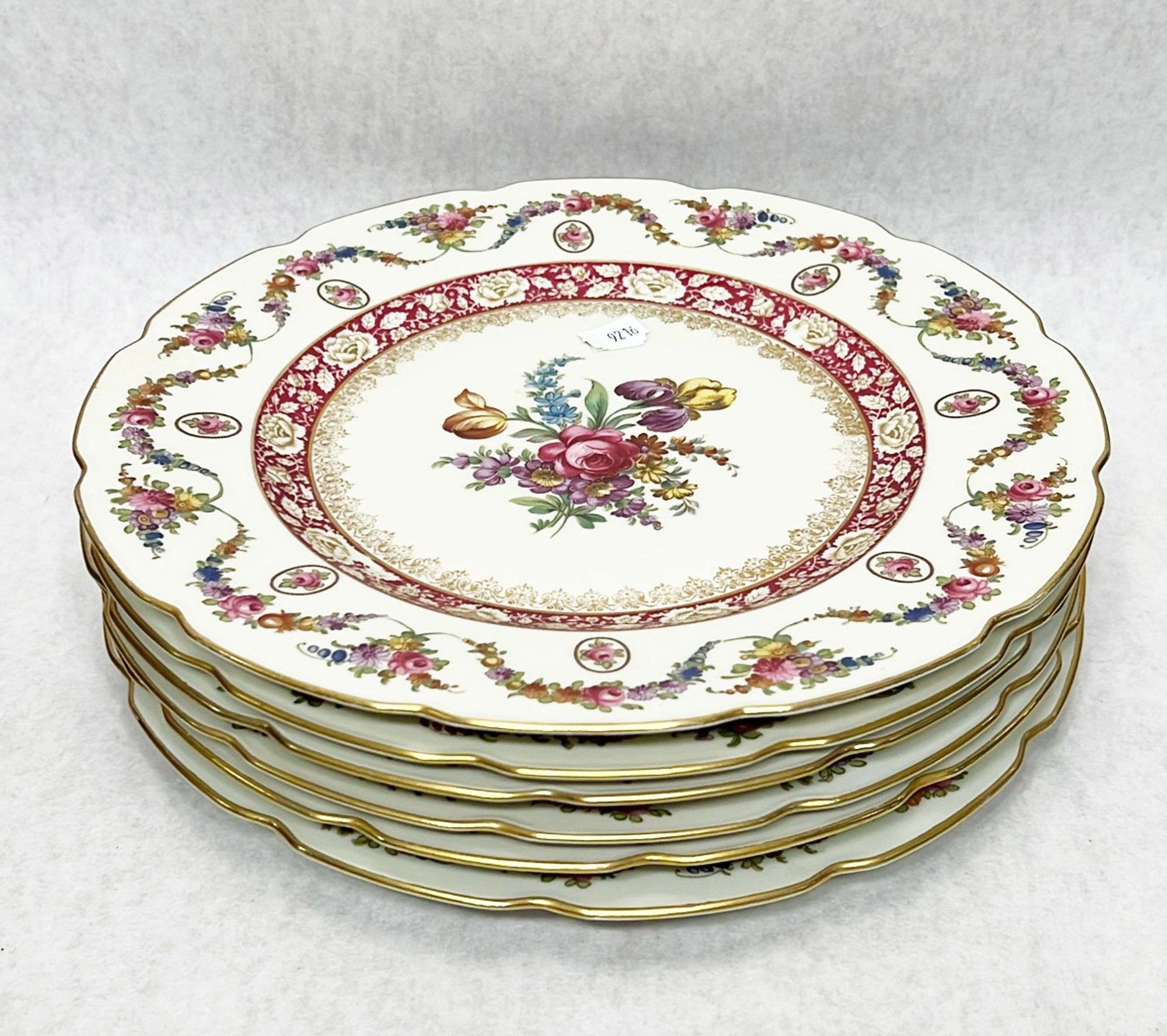 Appraisal: Schumann Floral Decorated Service Plates in diameter Condition Good overall