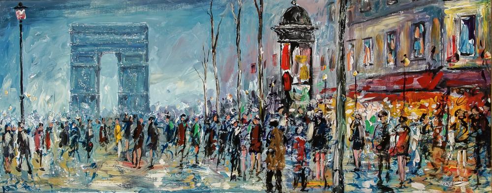 Appraisal: CESAR A VILLACRES ECUADORIAN - VIEW OF ARC DE TRIOMPHE