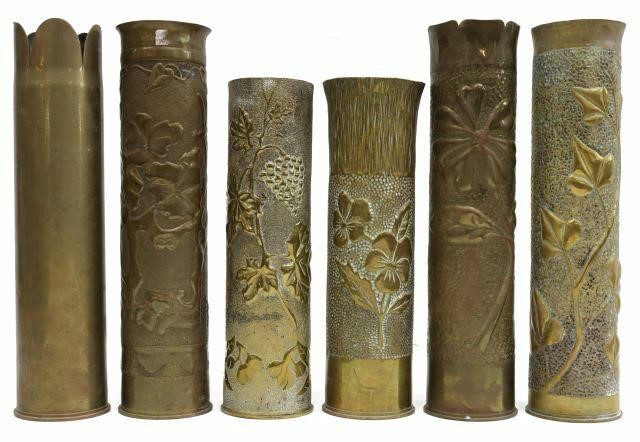 Appraisal: lot of French WWI-era trench art vases fashioned from artillery