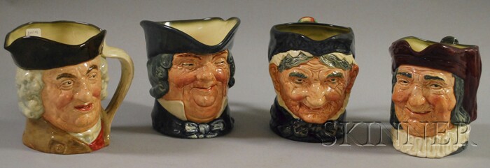 Appraisal: Four Large Royal Doulton Ceramic Character Jugs Parson Brown Sam