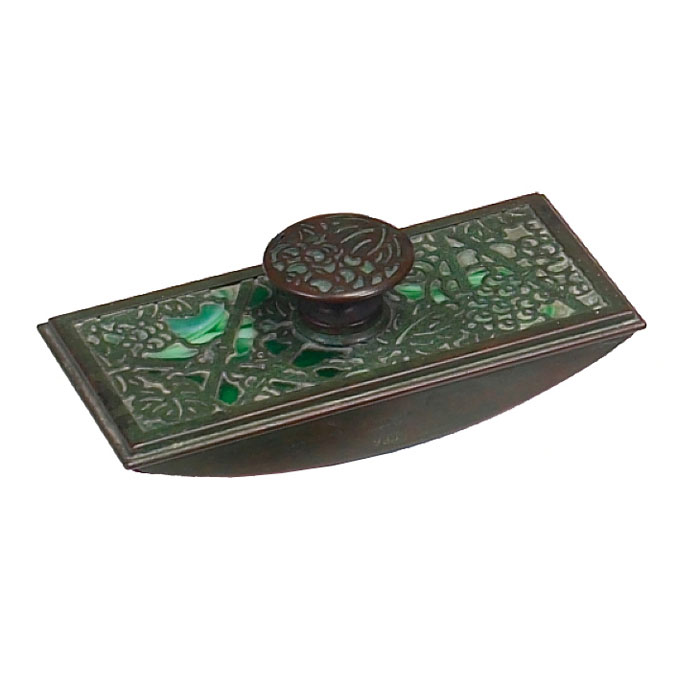 Appraisal: Tiffany Studios rocker blotter bronze in the grapevine pattern over