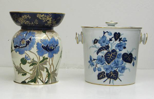 Appraisal: A Doulton earthenware vase and a Cauldon earthenware covered wastewater