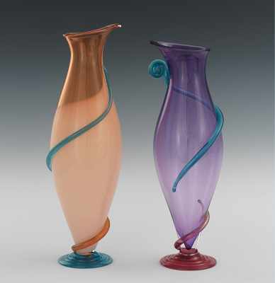 Appraisal: Alex Brand American Contemporary A set of two colorful blown