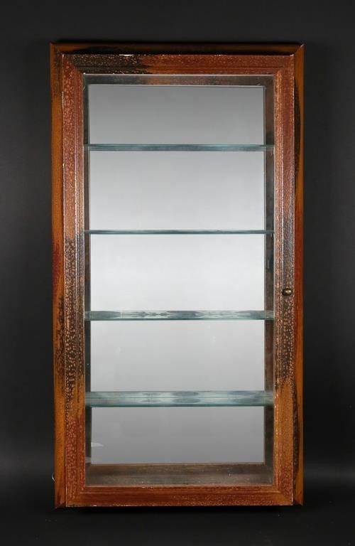 Appraisal: HANGING WALL VITRINE DISPLAY CABINETHanging wall vitrine display cabinet single