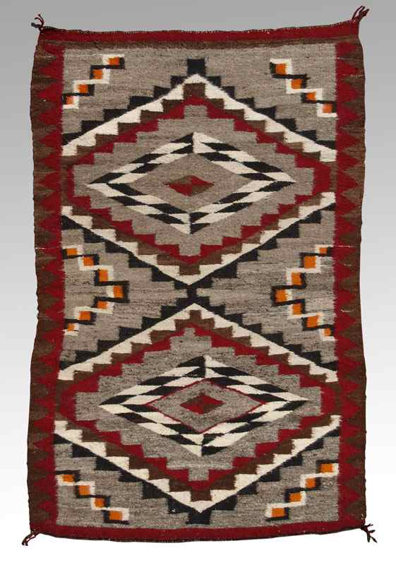 Appraisal: CIRCA 'S NATIVE AMERICAN NAVAJO HAND WOVEN WOOL RUG ''