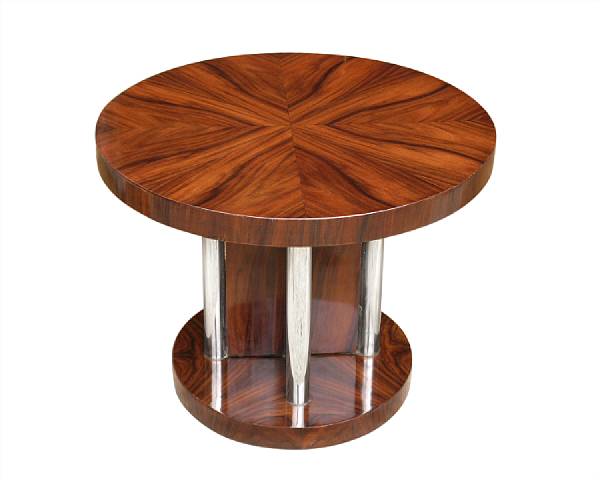 Appraisal: A modern Italian rosewood and chrome side table th century