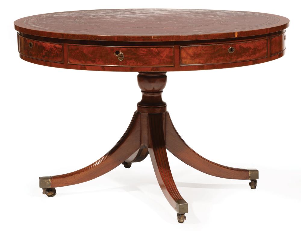 Appraisal: Regency Mahogany Rent Table early th c rotating circular top