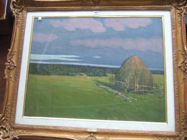 Appraisal: Vladimir Aralov - Evening oil on canvas signed cm x