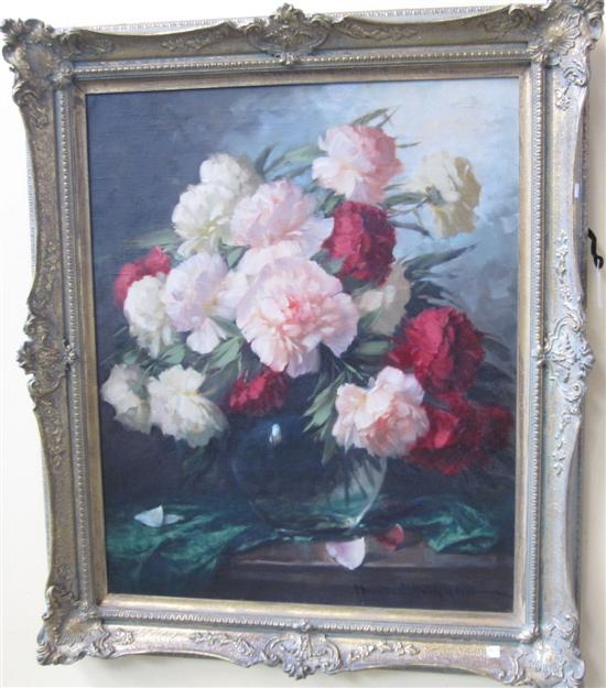 Appraisal: HENCZE-DEAK ADRIENNE HUNGARIAN b Oil on canvas still life Signed