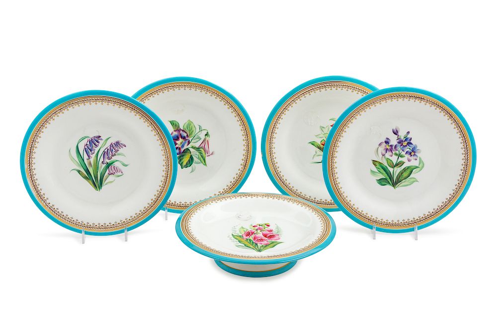 Appraisal: A Partial Worcester Porcelain Dessert Service A Partial Worcester Porcelain