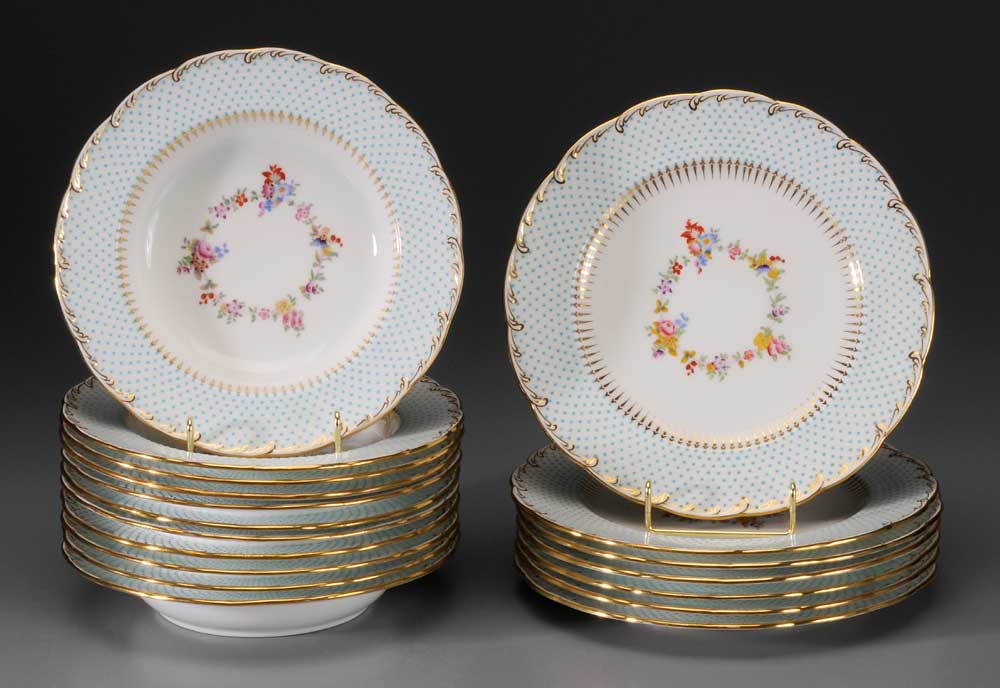 Appraisal: Tiffany Bowls and Plates American th century seven plates with