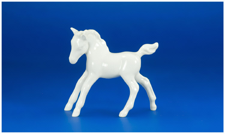 Appraisal: Beswick Foal Small Gambolling Left Model No Painted White Gloss