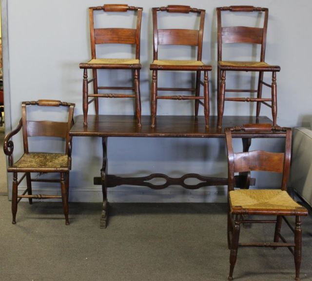 Appraisal: Furniture Lot Includes a set of antique American country Sheraton