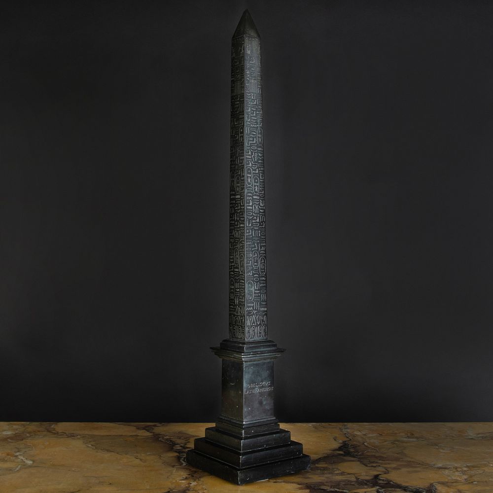 Appraisal: Egyptian Black Marble Obelisk After the Antique Inscribed ' Obeliscvs