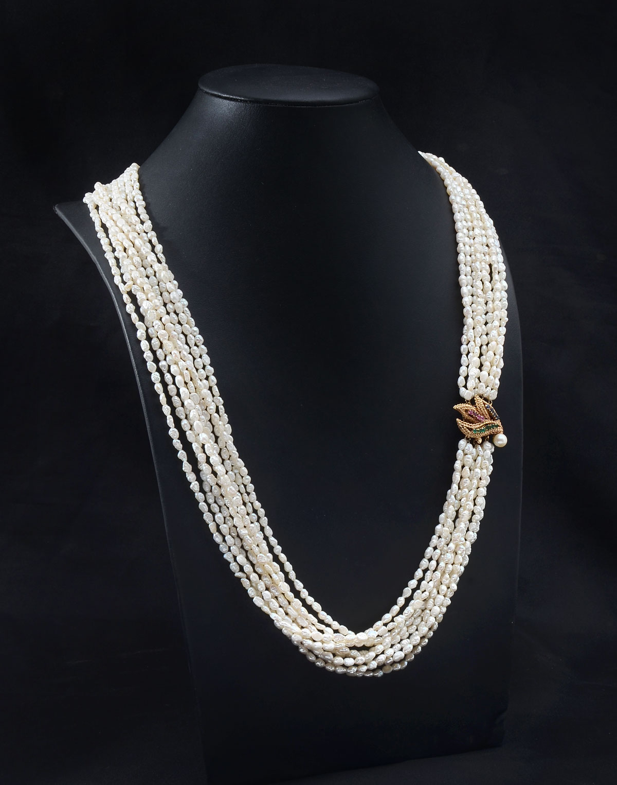 Appraisal: MULTI-STRAND BIWA PEARL NECKLACE strand cultured freshwater Biwa pearl necklace