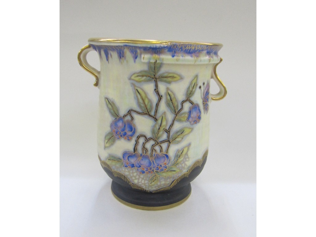 Appraisal: Art Deco Crown Devon vase decorated with flowers on matt