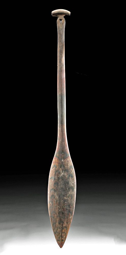 Appraisal: Early th C Tlingit Polychrome Wood Canoe Paddle First Time