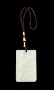 Appraisal: A Carved White Jade Pendant ca Early th Century A