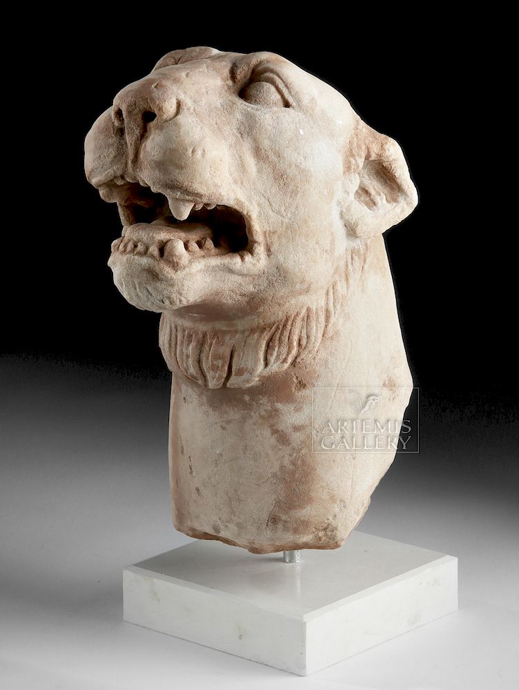 Appraisal: Exceptional Roman Marble Panther Head Roman Imperial Period ca st