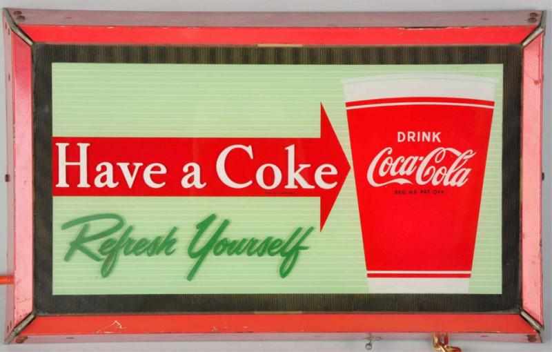 Appraisal: Coca-Cola Lighted Sign s When the viewer moves their head