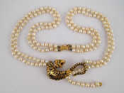 Appraisal: Carrera y Carrera A two row cultured pearl necklace with