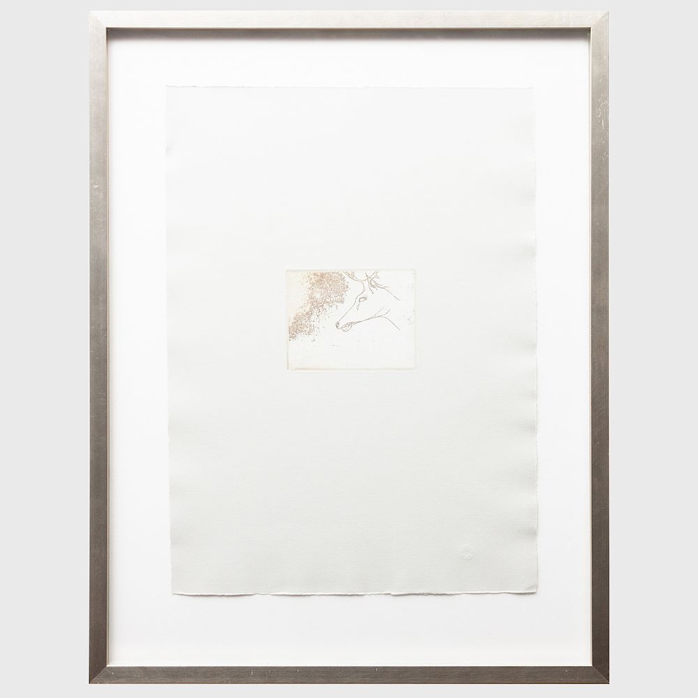 Appraisal: Joseph Beuys - Stag's Head from Tears Suite Etching in