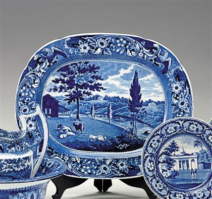 Appraisal: Historical blue transferware platter joseph stubbs burslem - Decorated with