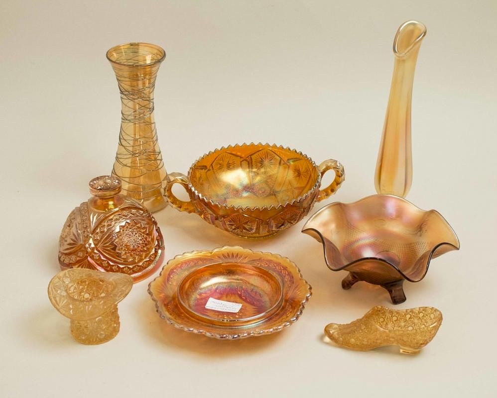 Appraisal: Assorted Carnival Glass Seven pieces of assorted Carnival glass Dimensions